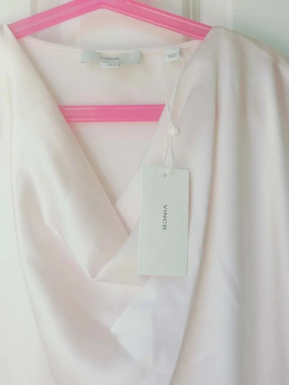 NWT Vince Satin Silk Cowl-Neck Blouse Shirt - Picture 6 of 7